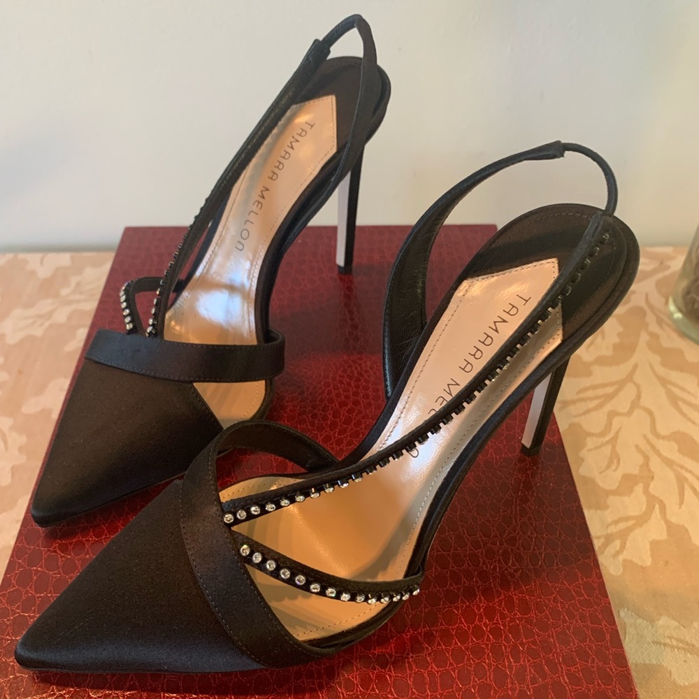 Tamara Mellon Room Key Satin Heels - Brand New, Never Worn